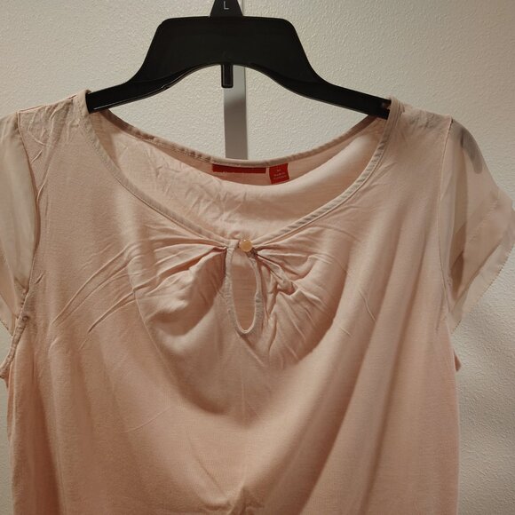 ELLE Women's Short Sleeve Top Size Medium Rayon Polyester - Picture 4 of 13